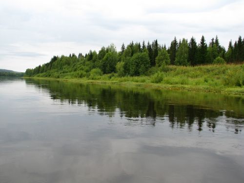 R, Vishera, Grupė, Upės Pakrantė, Kraštovaizdis, Gamta, Kelionė, Papludimys, Dangus, Vasara, Upės Krantas, Debesys, Saulė