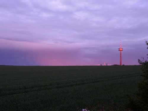 Radijo Bokštas, Bokštas, Saulėlydis, Afterglow, Dangus, Twilight, Vakarinis Dangus, Kraštovaizdis