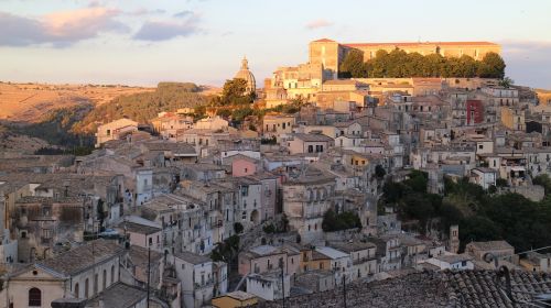 Ragusa, Sicilija, Italy, Palazzo, Katedra, Senamiestis, Abendstimmung