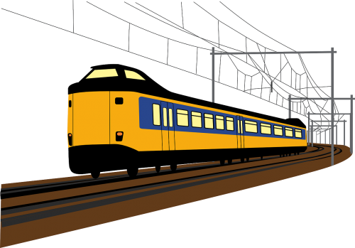 Geležinkelis, Geležinkelis, Eismas, Traukinys, Transportas, Transporto Priemonė, Nemokama Vektorinė Grafika