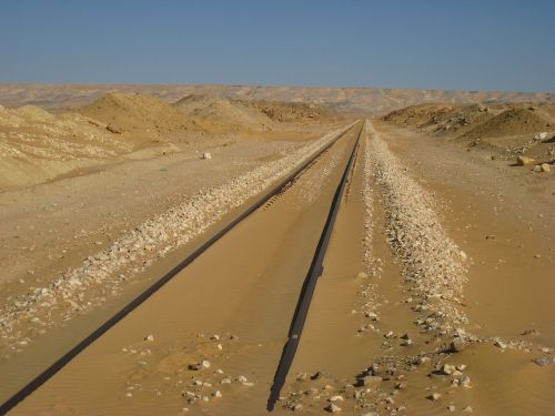 Geležinkelio Linija, Gleise, Egiptas, Dykuma, Smėlis, Sahara, Afrika