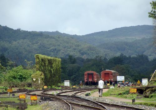 Traukinių Stotis, Sankryža, Geležinkelis, Takelius, Gabenimas, Traukinių Stotis, Castlerock, Karnataka, Indija