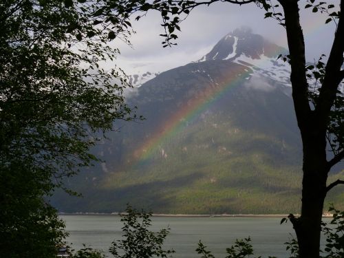 Vaivorykštė, Kalnas, Alaska, Peizažas, Kraštovaizdis, Ežeras