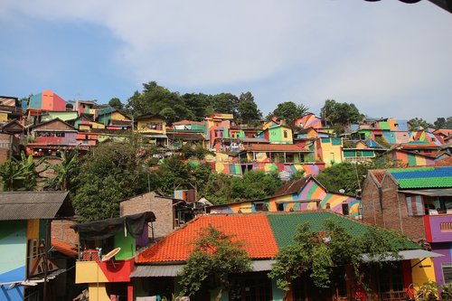 Rainbow Kaime,  Vaivorykštė,  Kaimas,  Semarang,  Centrinis Java,  Java,  Rainbow Kaime,  Indonezija,  Azijoje,  Lauko,  Kelionė
