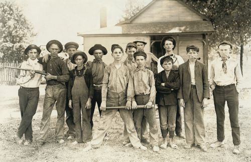 Rascals, Vaikinai, Mob, Berniukas, Vaikai, Grupė, Juoda Ir Balta, Beisbolas, 1908, Brawlers, Jaunuoliai