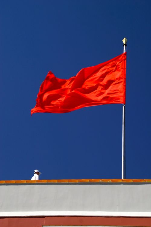 Raudona, Vėliava, Socializmas, Flagpole, Plazdėjimas, Smūgis, Kinija, Vėliavos
