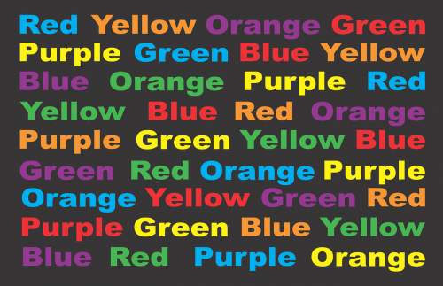 Raudona, Geltona, Mėlynas, Žalias, Violetinė, Oranžinė, Spalvos Žodžiai, Dizainas, Žaidimas, Galvosūkis, Nemokama Vektorinė Grafika