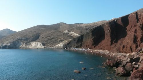 Raudonas Paplūdimys, Santorini, Tira