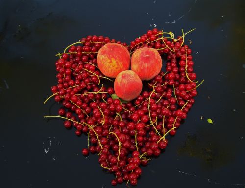 Raudonieji Serbentai, Raudonas Vaisius, Prinokusių Uogų, Širdis