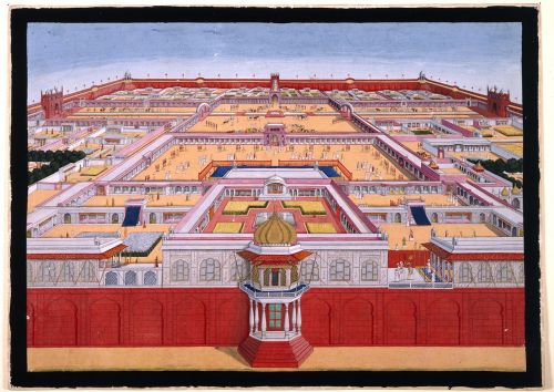Raudonas Fortas, Delhi, Paukščio Skrydžio Vaizdas, Oro Vaizdas, Indija, Dažymas, Istorinis