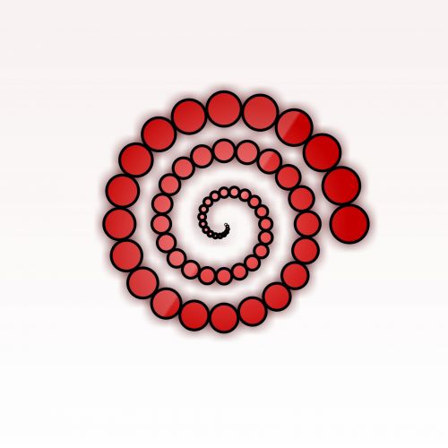 Piešimas,  Raudona,  Rutuliai,  Spiralė,  Izoliuotas,  Balta,  Fonas,  Juoda,  Kontūrai,  Geometrinis,  Figūra,  Raudona Spiralė