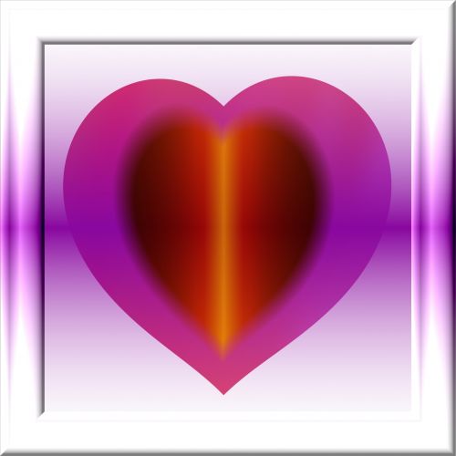 Rėmas,  3D,  Stiklas,  Raudona,  Violetinė,  Širdis,  Simbolis,  Meilė,  Valentine,  Draugystė,  Iškarpų Albumas,  Raudonos Violetinės Širdies Rėmas