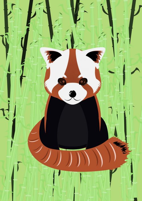 Raudonoji Panda, Bambukas, Firefox, Gyvūnas, Vektorius