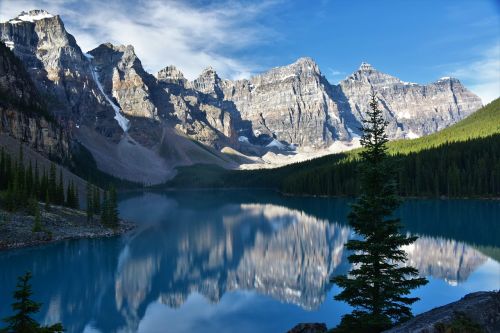 Atspindys, Kalnai, Ežeras, Dangus, Natūralus Grožis, Gamta, Kanada, Kraštovaizdis