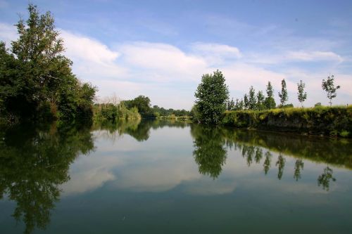 Apmąstymai, Medžiai, Upė, Veidrodis, Vanduo, Charente