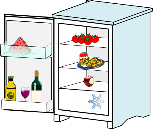 Šaldytuvas, Virtuvė, Prietaisas, Šaldytuvai, Namai, Elektrinis, Maistas, Ledas, Nemokama Vektorinė Grafika