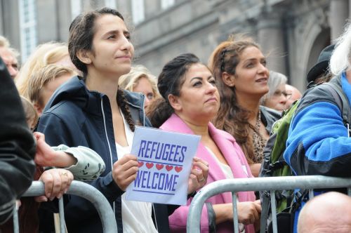 Pabėgėliai, Demonstracija, Kopenhaga, 2015 M., Priešais Parlamentą