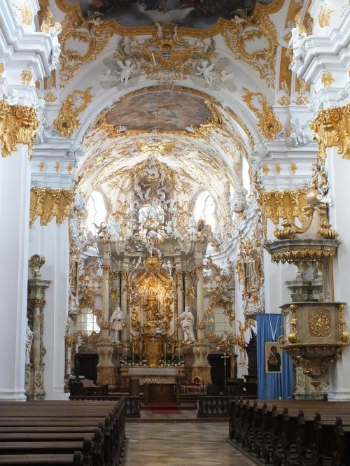 Regensburgas, Senoji Koplyčia, Vokietija, Bavarija, Barokas, Altorius, Paauksuotas, Aukštas Altorius, Katalikų