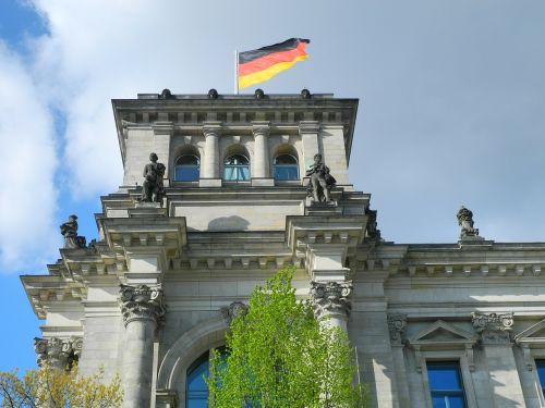 Reichstagas, Berlynas, Vyriausybės Rajonas, Vokiečių Vėliava, Vokietija, Kapitalas