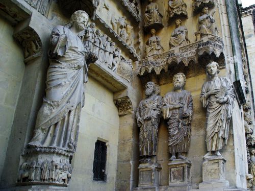 Reimsas, Katedra, Prancūzijos Gotikos Architektūra, Statulos, Durys, Portalas, Religinis, Garbinimas, Religija, Krikščionis