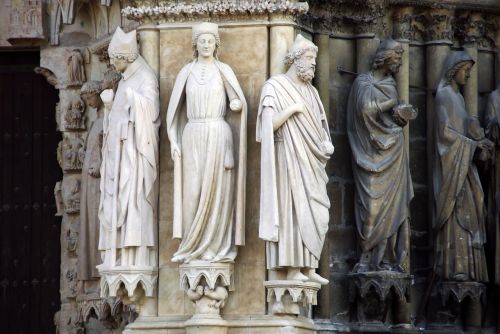 Reimsas, Katedra, Pilasteras, Prancūzijos Gotikos Architektūra, Portalas, Statulos, Religinis, Garbinimas, Religija, Krikščionis