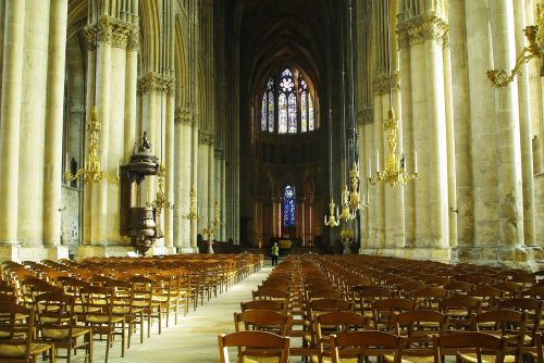 Reimsas, Katedra, Nave Ramsčiai, Kėdė, Šviesa, Stulpeliai, Gotikos Architektūra, Vitražai, Religija