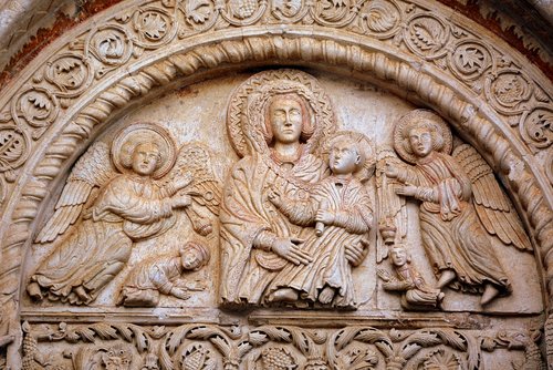 Reljefo,  Madonna,  Skulptūra,  Krikščionybė,  Bažnyčia,  Monte Santangelo,  Gargano,  Apulija