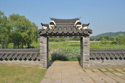 Korėjos Respublika,  Tradicinis,  Yangpyeong,  Hanok,  Korėjos Tradicinė,  Tradiciniai Namai,  Korean,  Mėnulis