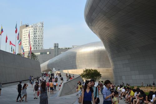 Korėjos Respublika, Seulas, Skaitmeninis Dizainas Plaza, Minia, Žmonės, Dongdaemun