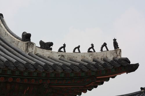 Korėjos Respublika,  Stogas,  Gyeongbok Rūmai,  Tradicinis,  Namai,  Dangus,  Žvilgsnis