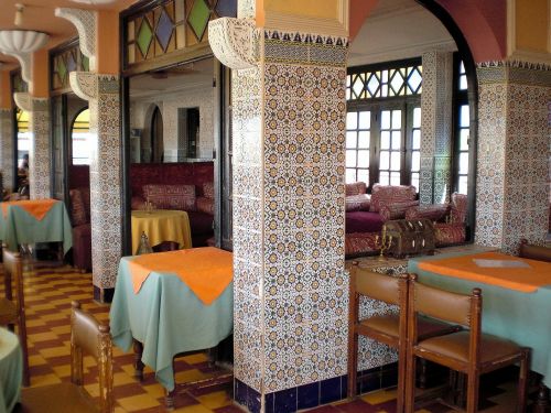 Restoranas, Maistas Ir Gėrimai, Mozaika, Ramstis, Marokas, Arabiškas, Marrakechas