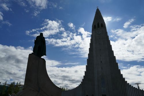 Reikjavikas, Iceland, Bažnyčia, Skulptūra, Hallgrímskirkja, Paminklas, Lankytinos Vietos, Dangus