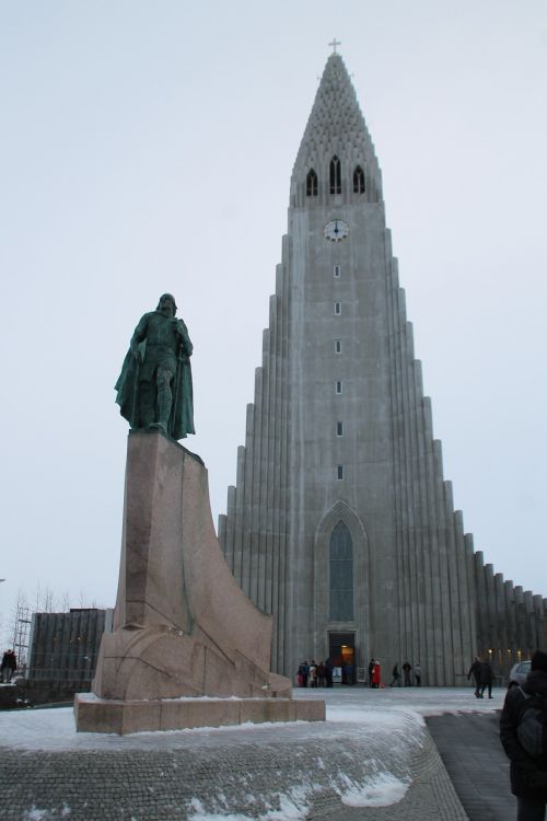 Reikjavikas, Bažnyčia, Iceland, Hallgrímskirkja, Kapitalas, Miestas, Lankytinos Vietos, Architektūra, Dangus, Skulptūra, Orientyras, Statula, Paminklas, Akmenys