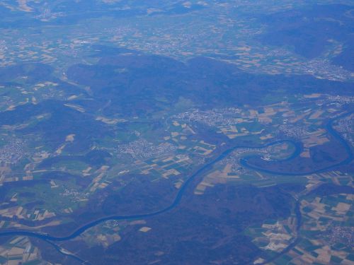 Rheinau, Rheinschleife, Oro Vaizdas, Luftbildaufnahme, Upė, Upės Kelias