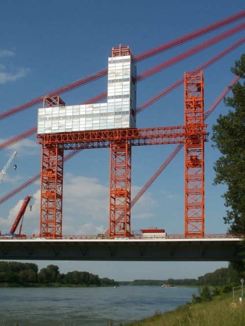 Rheinbrücke, Hockenheim, Speyer, Tiltas, Perėjimas, Rinas, Upė, Architektūra, Statyba, Struktūra, Vanduo, Transportas, Ryšys, Infrastruktūra