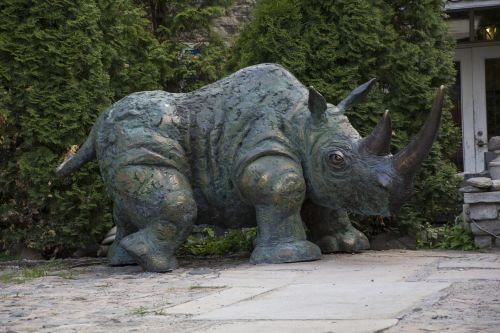 Rhino, Figūra, Bronzos Figūra, Gyvūnas