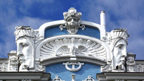 Riga, Namo Fasadas, Art Nouveau, Architektūra, Žaismingumas