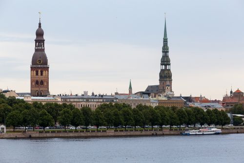 Riga, Krantinė, Latvia, Daugava Upė, Bokštas, Laivas, Senamiestis