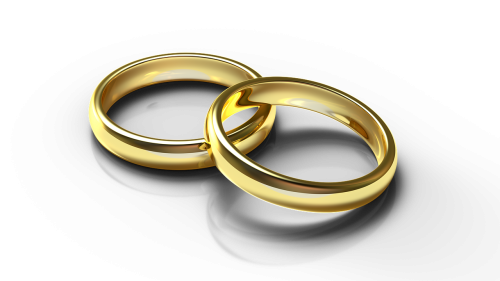 Žiedai, Vestuvės, Auksas, Tuoktis, Auksinis Žiedas, Vestuviniai Žiedai, Izoliuotas, 3D, Blenderis