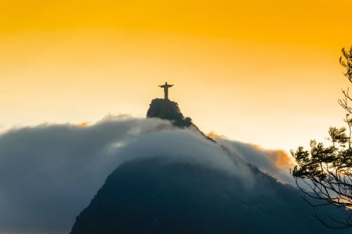 Upė, Rio De Janeiro Pietų Amerika, Brazilija Corcovado, Krikščionio Statula, Royalty Free
