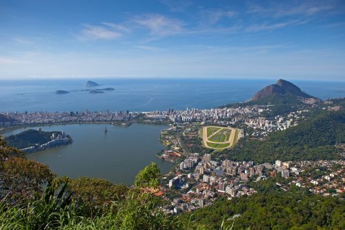 Rio De Janeiro Oro Vaizdas, Lago Rodrigo Freitas, Gávea, Ipanema, Saulėtą Dieną, Brazilija , Royalty Free