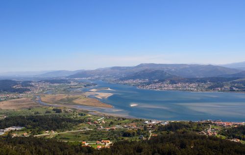 Upė Miño, Krūmai, Pontevedra, Ispanas, Portugal