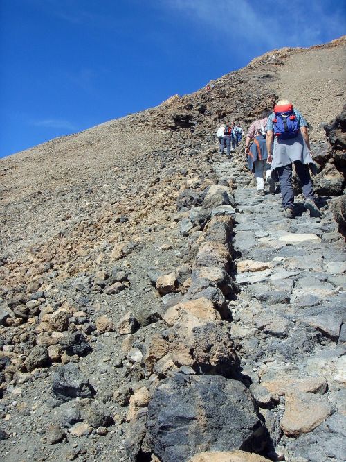 Pakilti, Aukščiausiojo Lygio Susitikimas, Žygis, Kietas, Pico Del Teide, Tenerifė, Kelias, Vulkano Viršūnių Susitikimas, Steinig