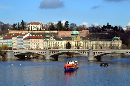 Upė, Prague, Čekijos Respublika, Moldova, Tiltas, Laivas, Europa, Senamiestis, Pastatas, Architektūra