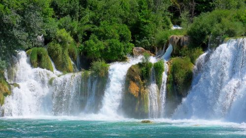 Upė, Krioklys, Medis, Gamta, Gražus, Vaizdas, Vasara, Turizmas, Parkas, Nacionalinis, Krka, Kroatija