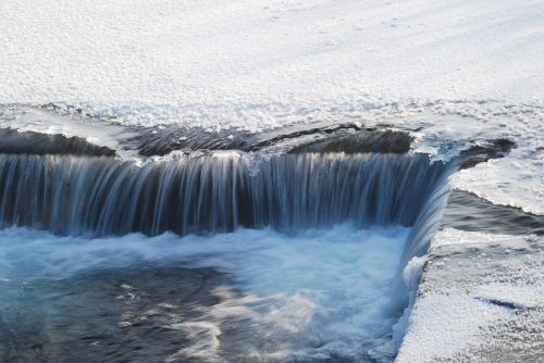 Upė, Ledas, Užšalusi Upė, Žiema, Sniegas, Vanduo, Krioklys, Šaltis