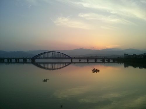 Upė, Tiltas, Švytėjimas, Dangus, Arka, Chuncheon, Sojang Upė, Sojaang 2 Klasė