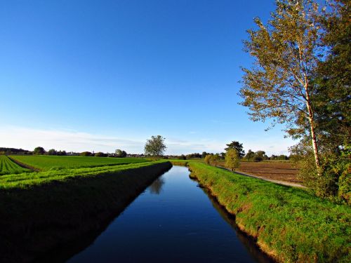 Upė, Laukas, Upelis, Žolė, Pavasaris, Pieva, Kraštovaizdis, Gamta, Vaizdas, Dangus