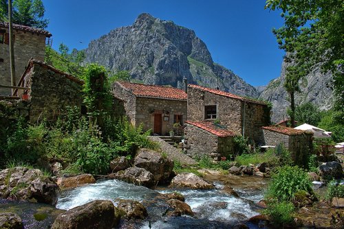 Upė,  Kraštovaizdis,  Pobūdį,  Aukšti Kalnai,  Asturias,  Ispanija,  Žygiai,  Picos De Europa
