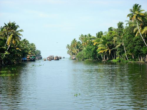 Upė, Nameliai, Valtys, Indija, Kerala